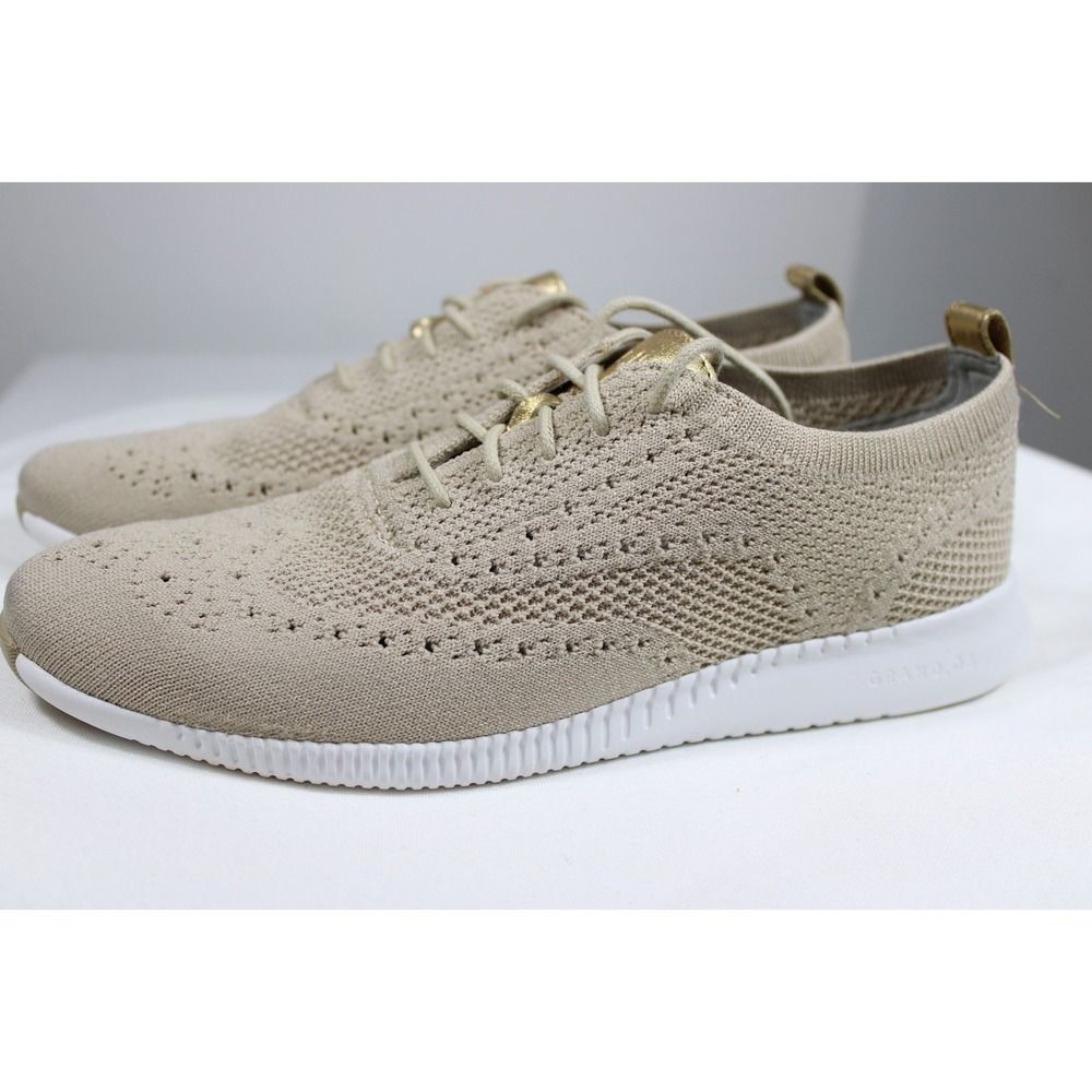 Cole Haan Womens Grand.OS Stitchlite Sneakers Size 8B Tan Gold Casual Shoes